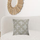 20" Beige and Ivory Throw Pillow with Embroidery