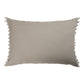 Beige and Ivory Throw Pillow with Embroidery