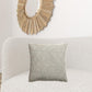 20" Beige and Ivory Throw Pillow with Embroidery and Fringe