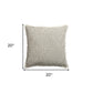 20" Beige and Ivory Throw Pillow with Embroidery and Fringe