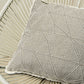 20" Beige and Ivory Throw Pillow with Embroidery and Fringe