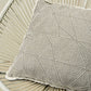 20" Beige and Ivory Throw Pillow with Embroidery and Fringe