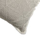 20" Beige and Ivory Throw Pillow with Embroidery and Fringe