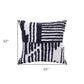 22" Navy and White Geometric Cotton Throw Pillow
