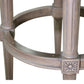 30" Gray Solid Wood and Linen Bar Height Swivel Bar Chair