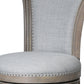 25" Gray Solid Wood and Fabric Counter Height Swivel Bar Chair