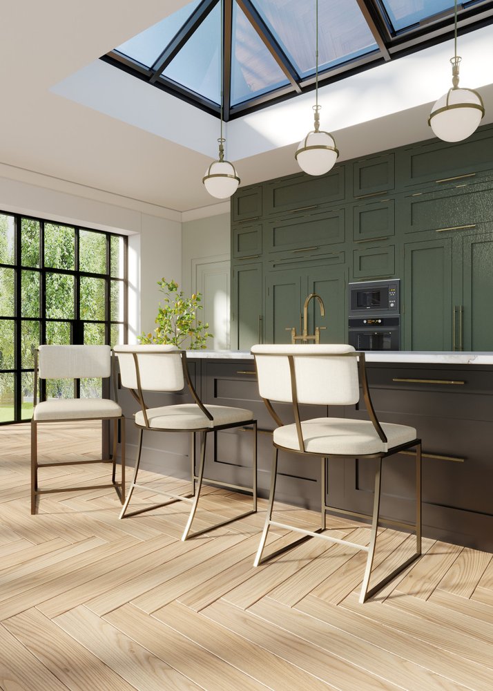 25" Beige And Antiqued Brass Steel Low Back Counter Height Bar Chair