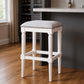 31" Light Gray and White Solid Wood Backless Bar Height Bar Chair