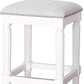 31" Light Gray and White Solid Wood Backless Bar Height Bar Chair