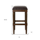 31" Brown And Dark Brown Solid Wood Backless Bar Height Bar Chair
