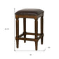 27" Brown And Dark Brown Solid Wood Backless Counter Height Bar Chair