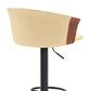 Cream and Black Faux Leather with Metal Swivel Adjustable Height Bar Chair