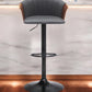 Gray and Black Faux Leather with Metal Swivel Adjustable Height Bar Chair