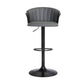 Gray and Black Faux Leather with Metal Swivel Adjustable Height Bar Chair