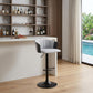 Light Gray and Black Fabric with Metal Swivel Adjustable Height Bar Chair