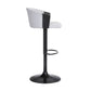 Light Gray and Black Fabric with Metal Swivel Adjustable Height Bar Chair