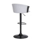 Light Gray and Black Fabric with Metal Swivel Adjustable Height Bar Chair