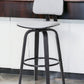 30" Light Gray And Black Fabric Swivel Low Back Bar Height Bar Chair