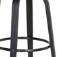 30" Light Gray And Black Fabric Swivel Low Back Bar Height Bar Chair