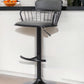 Gray and Black Faux Leather with Metal Swivel Low Back Adjustable Height Bar Chair