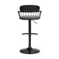 Gray and Black Faux Leather with Metal Swivel Low Back Adjustable Height Bar Chair