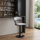 Light Gray and Black Fabric with Metal Swivel Low Back Adjustable Height Bar Chair