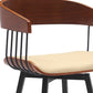 27" Cream and Black Faux Leather with Metal Swivel Counter Height Bar Chair