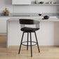 27" Gray and Black Faux Leather with Metal Swivel Counter Height Bar Chair
