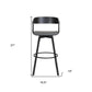 27" Gray and Black Faux Leather with Metal Swivel Counter Height Bar Chair
