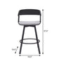 27" Light Gray and Black Fabric with Metal Swivel Counter Height Bar Chair