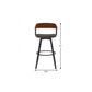 31" Black Faux Leather And Metal Swivel Bar Height Bar Chair