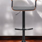 Gray and Black Faux Leather with Metal Swivel Adjustable Height Bar Chair