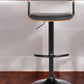 Black Faux Leather And Metal Swivel Adjustable Height Bar Chair