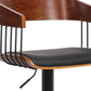 Black Faux Leather And Metal Swivel Adjustable Height Bar Chair
