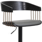 Gray and Black Faux Leather with Metal Swivel Adjustable Height Bar Chair