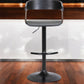 Gray and Black Faux Leather with Metal Swivel Adjustable Height Bar Chair