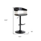 Gray and Black Faux Leather with Metal Swivel Adjustable Height Bar Chair