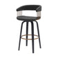 31" Black Faux Leather Swivel Bar Height Bar Chair