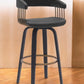 31" Black Faux Leather Swivel Bar Height Bar Chair