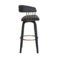 31" Black Faux Leather Swivel Bar Height Bar Chair