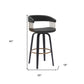31" Black Faux Leather Swivel Bar Height Bar Chair