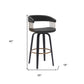 31" Black Faux Leather Swivel Bar Height Bar Chair