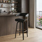 31" Black Faux Leather Swivel Bar Height Bar Chair
