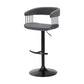 Gray and Black Faux Leather with Metal Swivel Adjustable Height Bar Chair