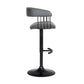 Gray and Black Faux Leather with Metal Swivel Adjustable Height Bar Chair