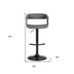 Gray and Black Faux Leather with Metal Swivel Adjustable Height Bar Chair