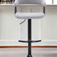Light Gray and Black Fabric with Metal Swivel Adjustable Height Bar Chair