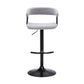 Light Gray and Black Fabric with Metal Swivel Adjustable Height Bar Chair