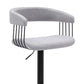 Light Gray and Black Fabric with Metal Swivel Adjustable Height Bar Chair