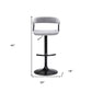 Light Gray and Black Fabric with Metal Swivel Adjustable Height Bar Chair